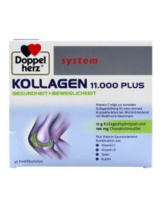 Suplement ushqimor për mirëmbajtjen e kockave dhe muskujve, DoppelHerz Collagen 11000