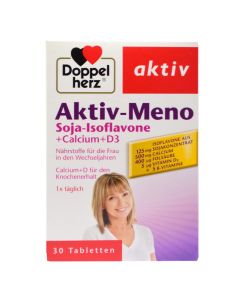 Suplement ushqimor, Aktiv-Meno, me isoflavone soje, kalcium, D3. Doppel herz.