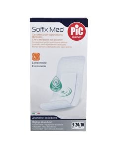 Soffix Med, Pic Solution, ankerplast delikat pas operacioneve, shume perthithes. 5 Cope 20 X 10 Cm.
