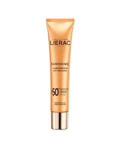 Krem i lëngshëm mbrojtës ndaj diellit, me efekt hidratues, anti-rrudhë dhe kundër njollave kafe, Lierac Sunissime SPF 50