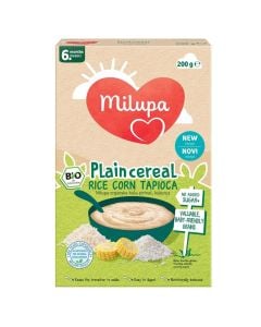 Milupa organike, oriz, misër, tapioca, 6 muajsh, 200 gr